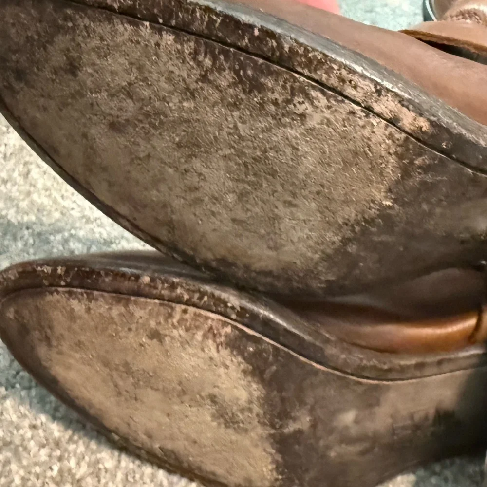 Frye Brown Leather Harness Ankle Boots